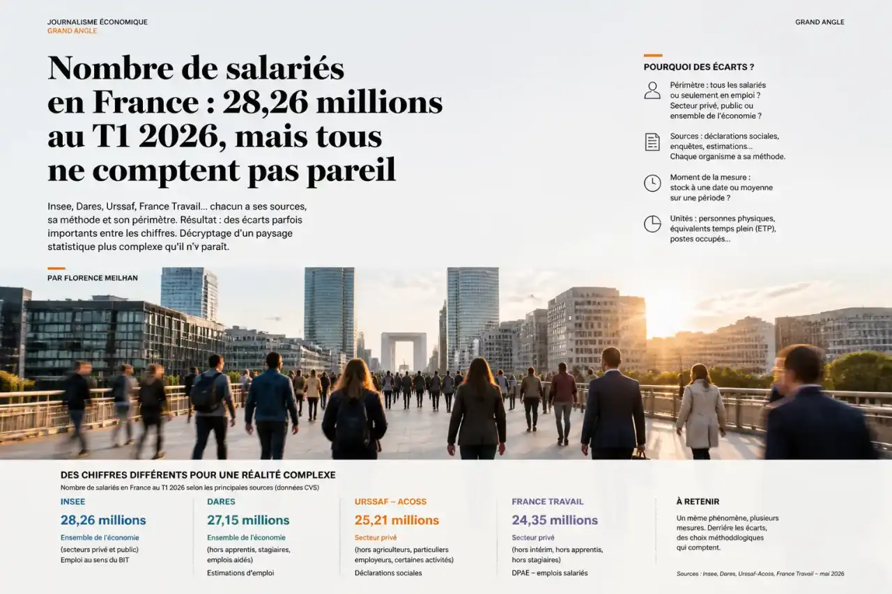 Nombre de salariés en France : 28,26 millions au T1 2026, mais tous ne comptent pas pareil