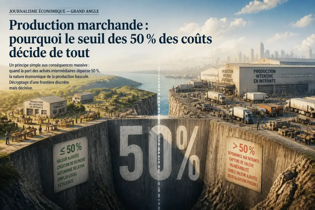 Production marchande : pourquoi le seuil des 50 % des coûts décide de tout