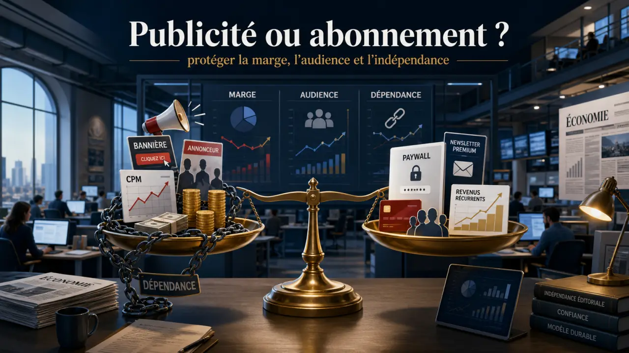 Publicité ou abonnement pour un média : quelle stratégie protège vraiment la marge, l’audience et la dépendance ?