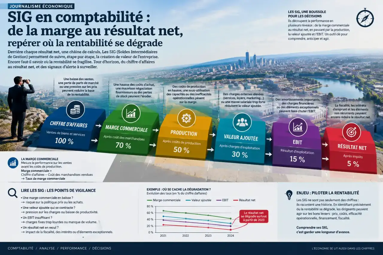 SIG en comptabilité : de la marge au résultat net, repérer où la rentabilité se dégrade