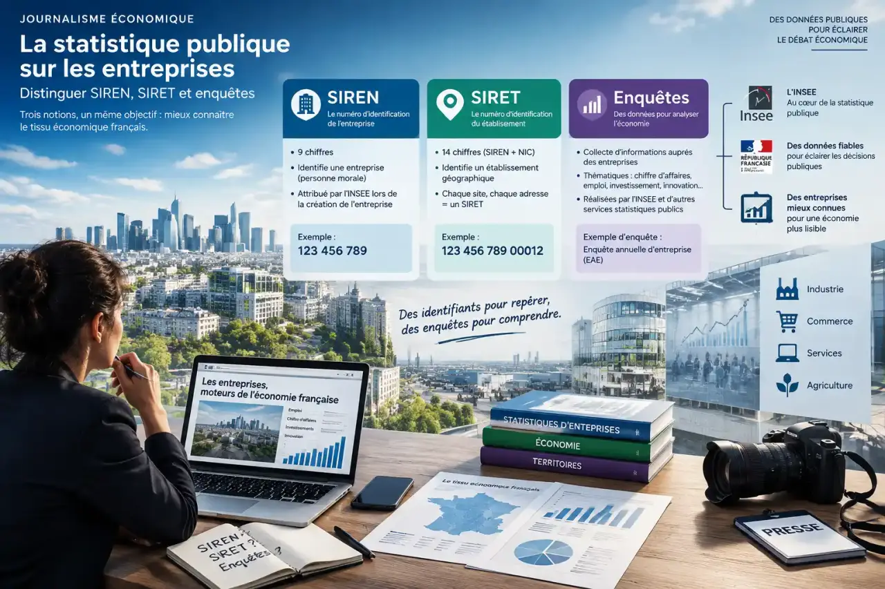 La statistique publique sur les entreprises : distinguer SIREN, SIRET et enquêtes