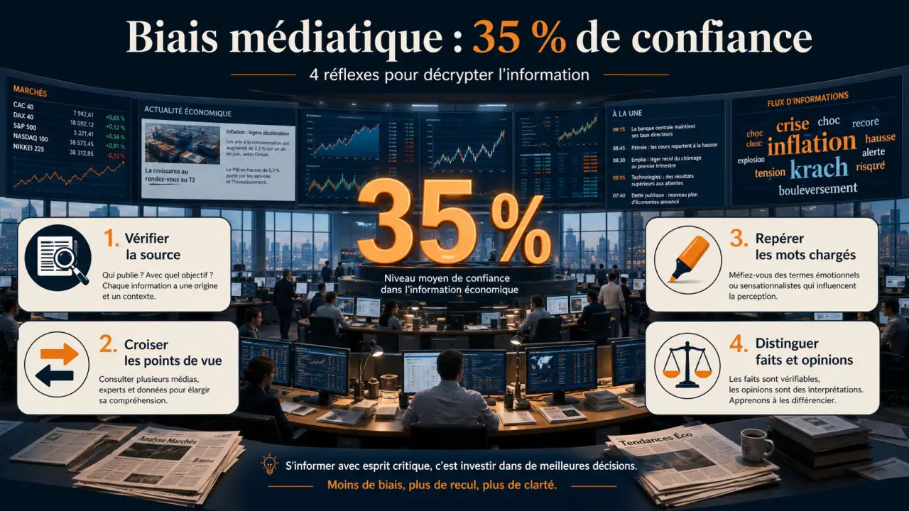 Biais médiatique : 35 % de confiance et 4 réflexes pour décrypter l'information